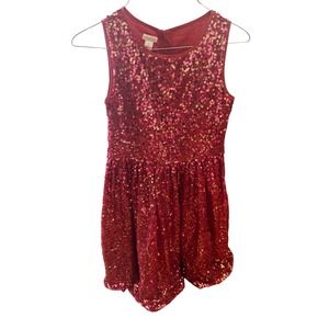 Monsoon Kids Red Sequin Sleeveless Party Dress Size 11 Years